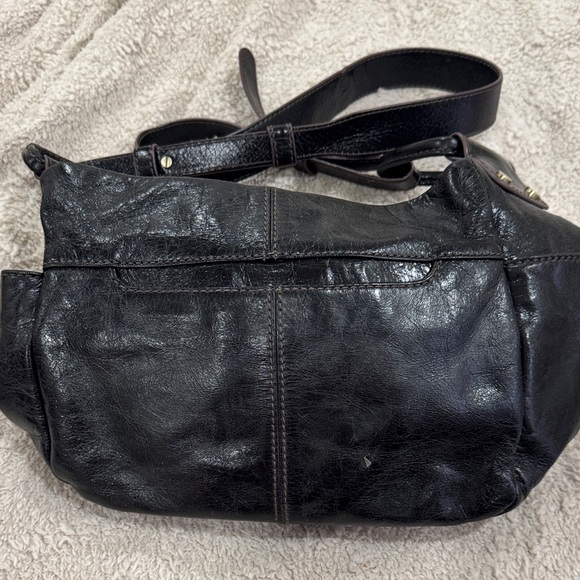 HOBO Classic Black Leather Shoulder Bag